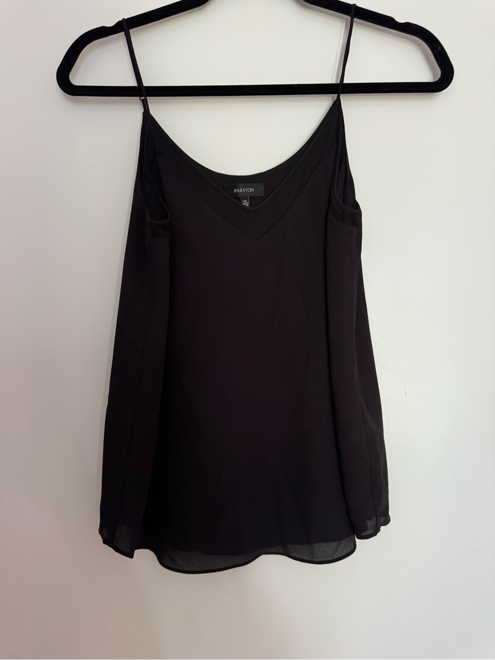 Babaton XXS Black Mesh Trim Camisole Tank Top